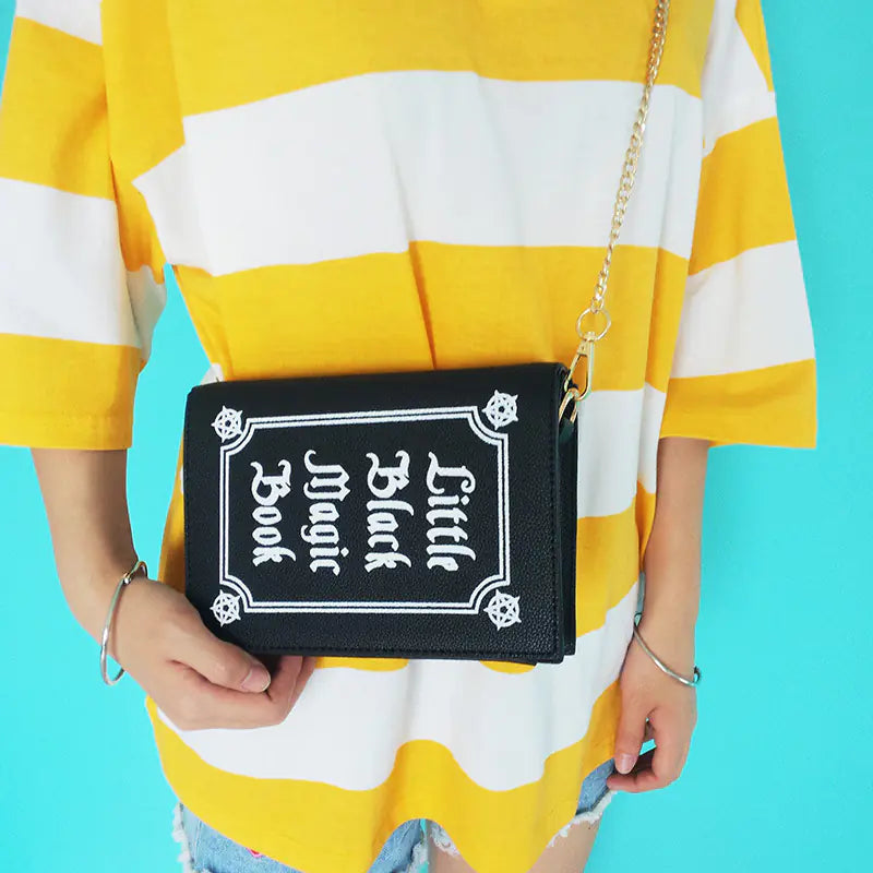 Little Black Magic Book Chain Crossbody Bag for Women