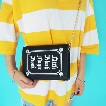 Little Black Magic Book Chain Crossbody Bag for Women