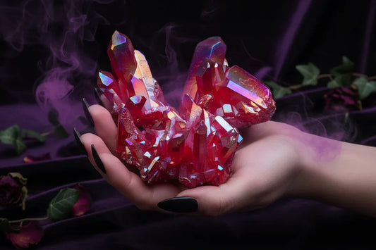 Red Crystal Cluster - Sorceress Sanctuary About 100g-About 200g