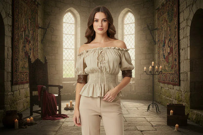 Renaissance Blouse - Sorceress Sanctuary White / S-White / M-White / L-White / XL-White / XXL