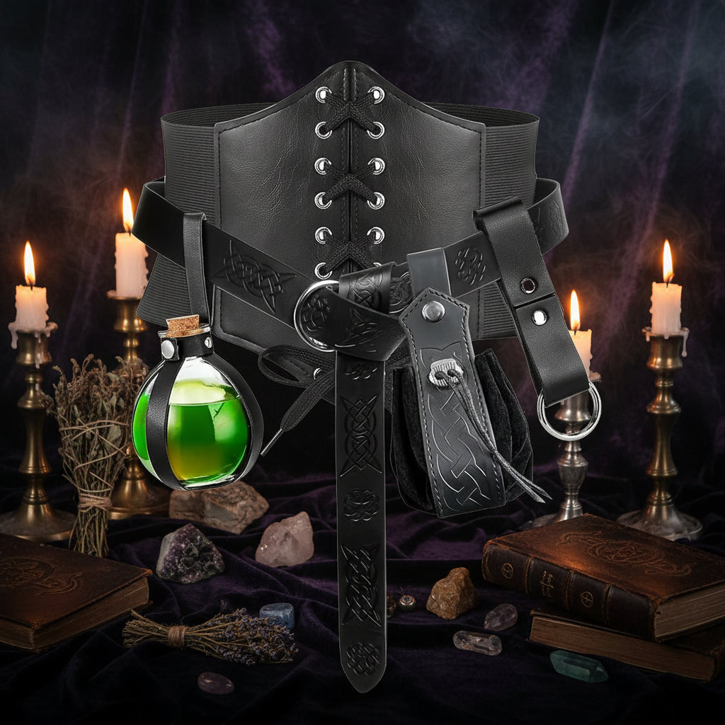 Renaissance Corset Set - Sorceress Sanctuary Black-Brown