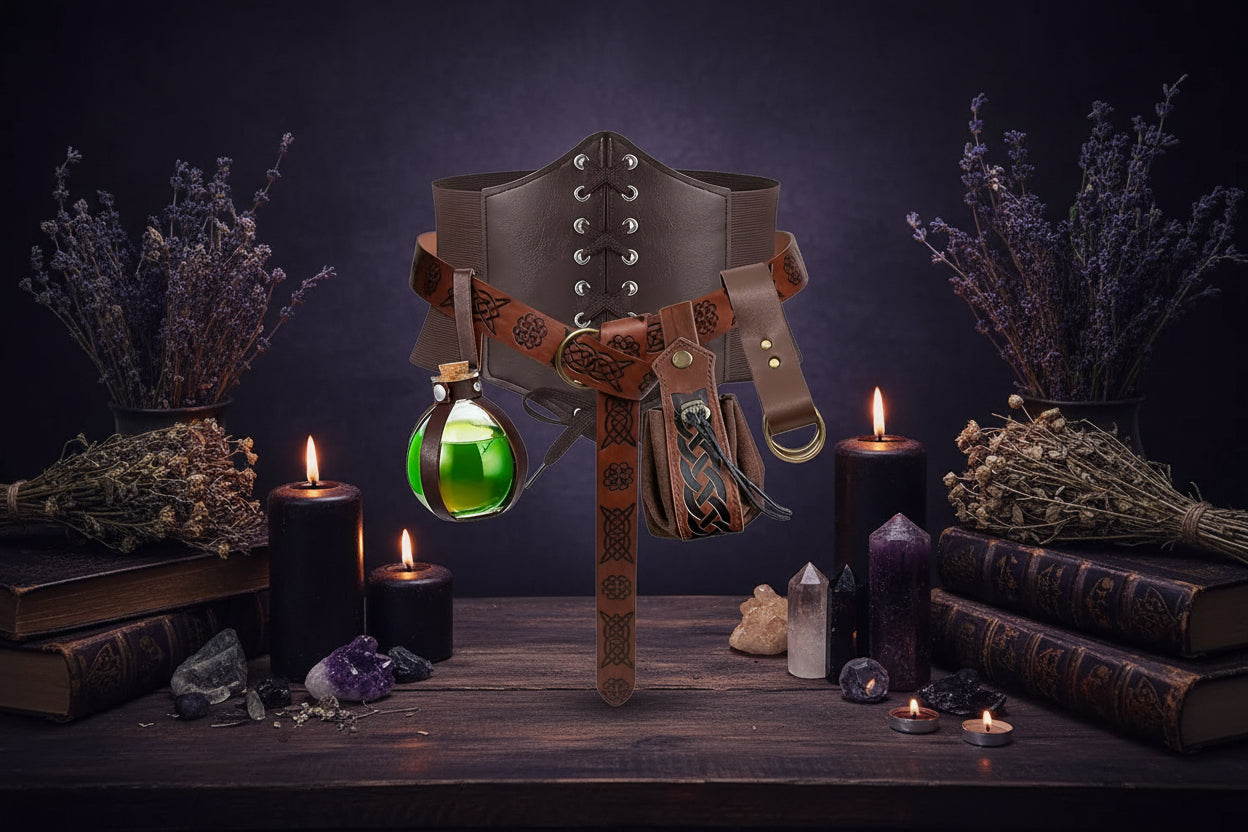 Renaissance Corset Set - Sorceress Sanctuary Black-Brown