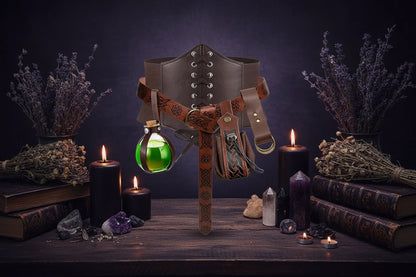 Renaissance Corset Set - Sorceress Sanctuary Black-Brown