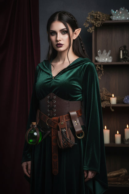 Renaissance Corset Set - Sorceress Sanctuary Black-Brown