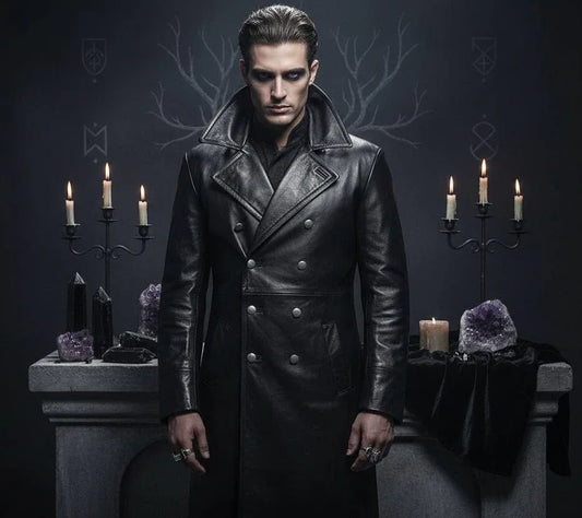 Retro Leather Trench Coat - Sorceress Sanctuary