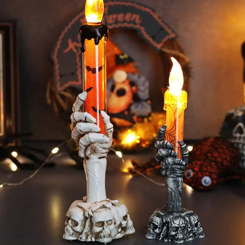 Skull Hand Candle Lamp