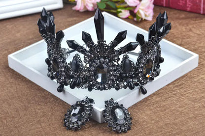 Baroque Crystal Pillar Bridal Crown