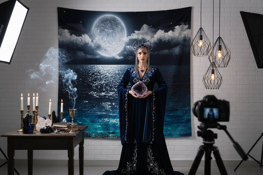 Mystical Night Sky Tapestry