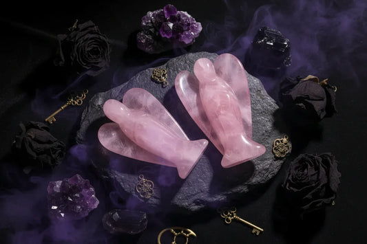 Rose Quartz Angel - Sorceress Sanctuary Pink crystal angel