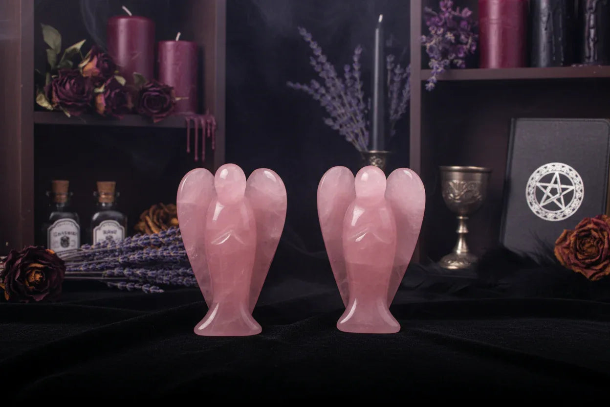 Rose Quartz Angel - Sorceress Sanctuary Pink crystal angel