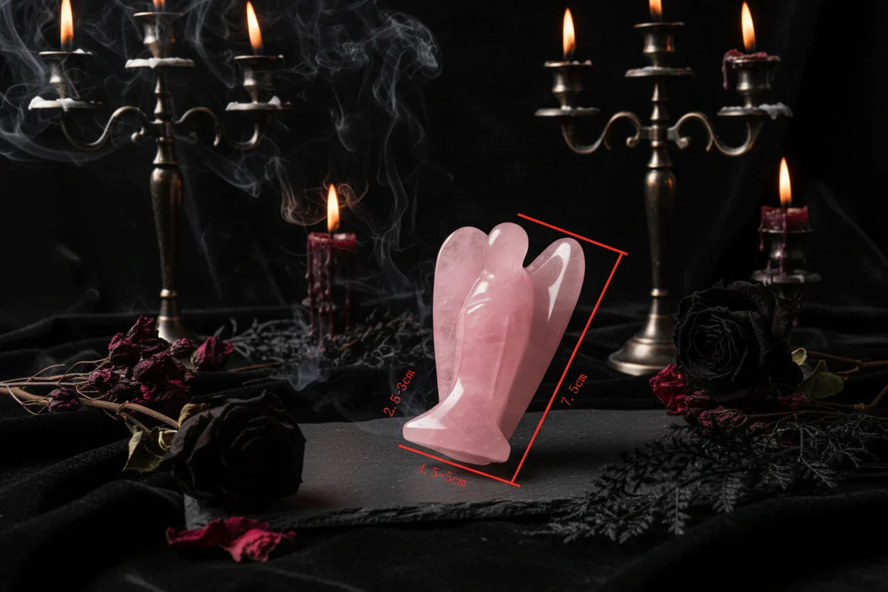 Rose Quartz Angel - Sorceress Sanctuary Pink crystal angel