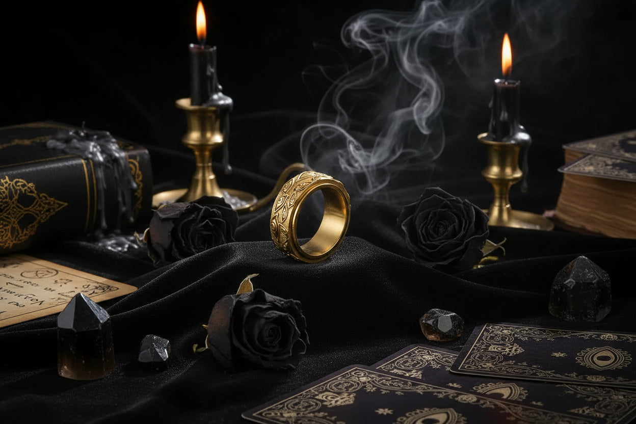 Rotatable Demon Eye Ring - Sorceress Sanctuary Black / 6#-Black / 7#-Black / 8#-Black / 9#-Black / 10#