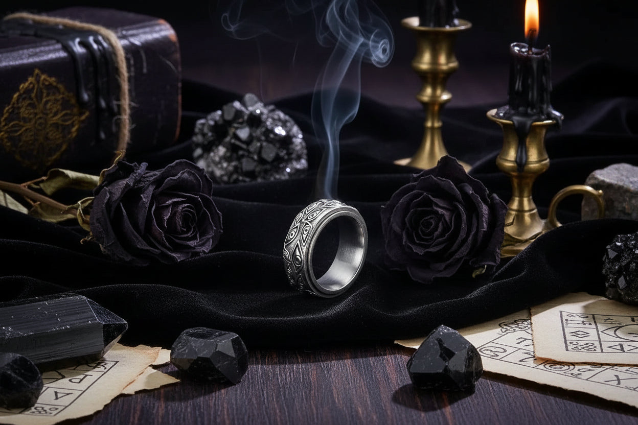 Rotatable Demon Eye Ring - Sorceress Sanctuary Black / 6#-Black / 7#-Black / 8#-Black / 9#-Black / 10#