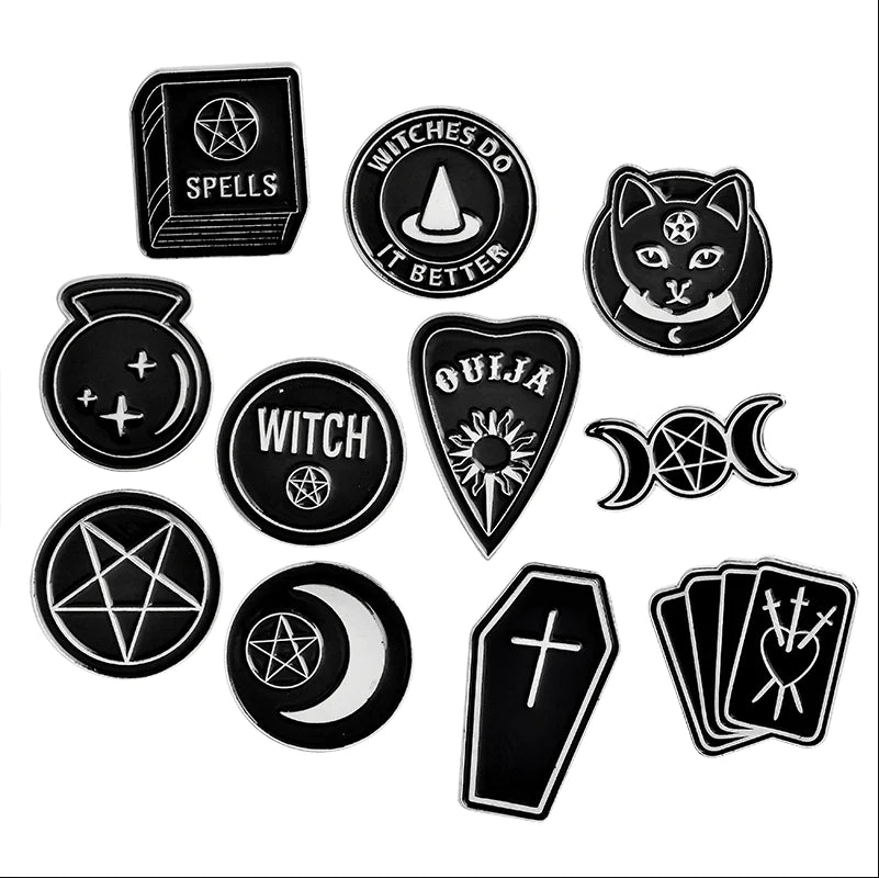 Vintage Witch Metal Pin