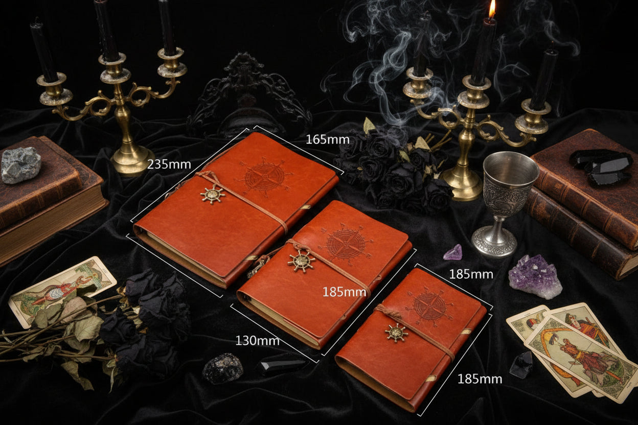 Rustic Compass Journal - Sorceress Sanctuary Dark green / A5-Dark green / A6-Dark green / A7-grey / A5-grey / A6