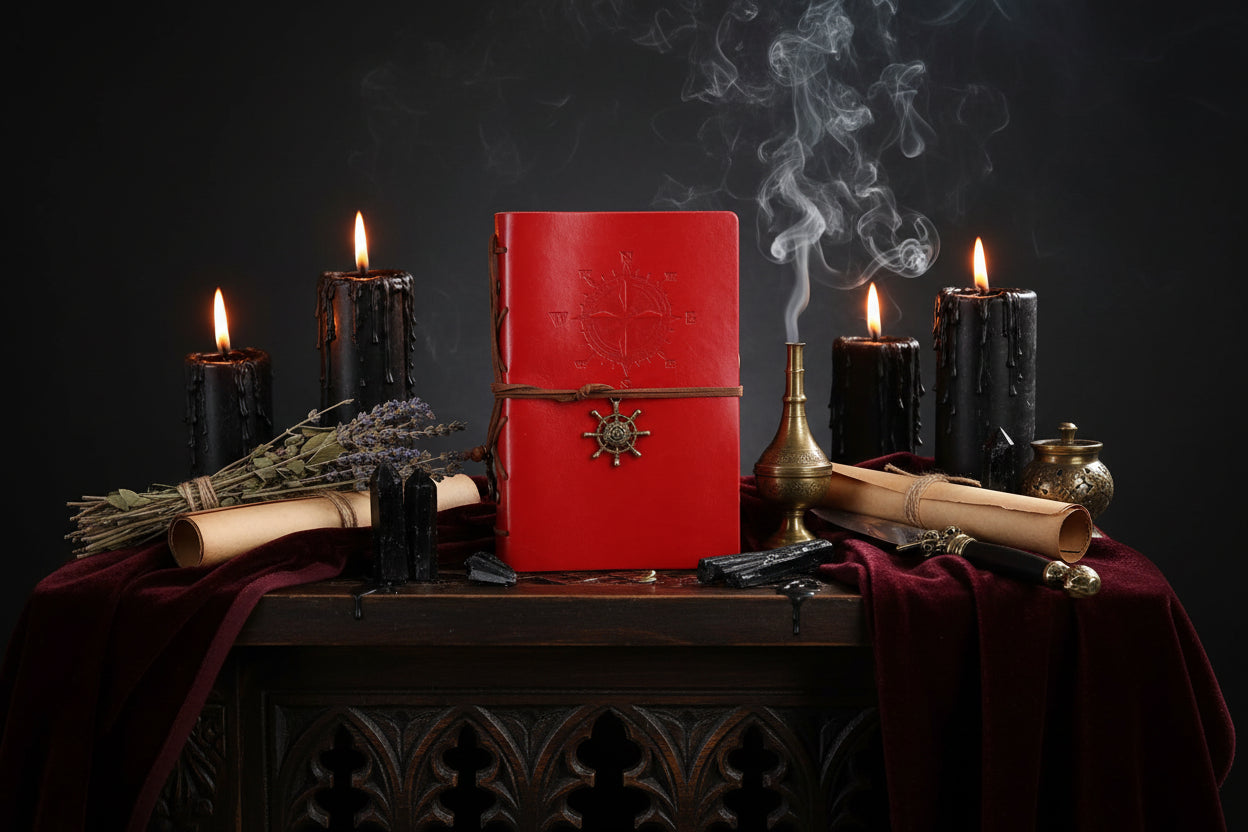 Rustic Compass Journal - Sorceress Sanctuary Dark green / A5-Dark green / A6-Dark green / A7-grey / A5-grey / A6