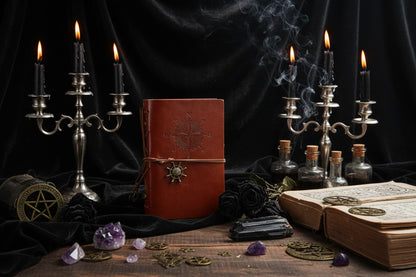 Rustic Compass Journal - Sorceress Sanctuary Dark green / A5-Dark green / A6-Dark green / A7-grey / A5-grey / A6