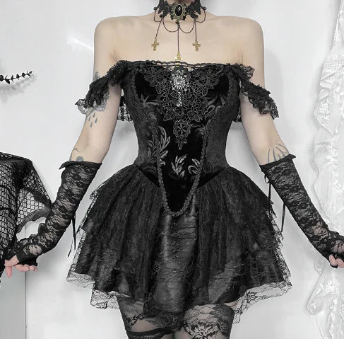 Dark Witch Off-Shoulder Dress