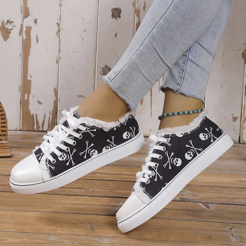 Witchy Skull Graffiti Shoes
