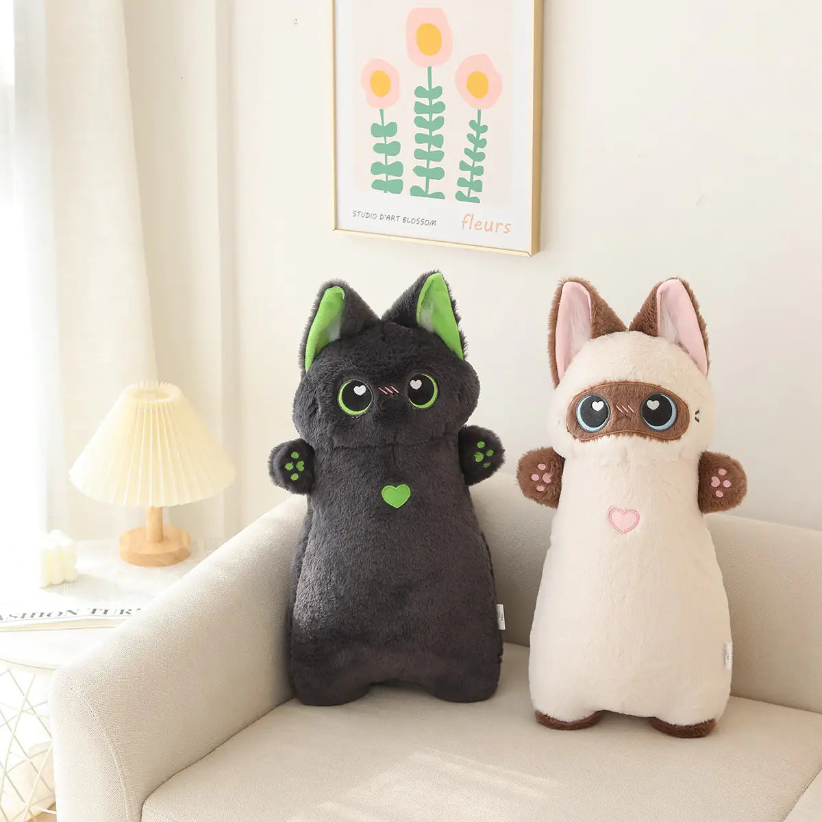 Siamese Cat & Pig Long Plushies
