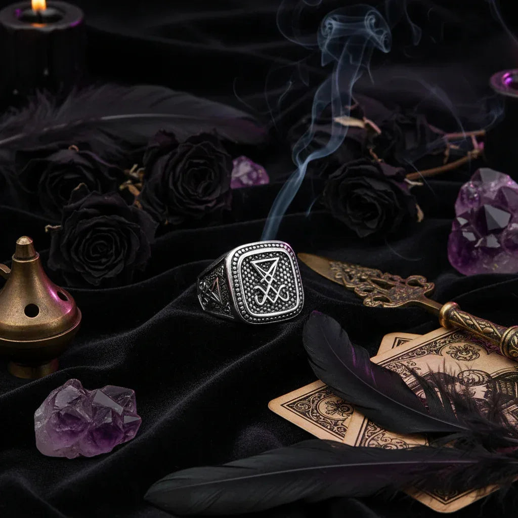 Satan Goat Ring - Sorceress Sanctuary Inter-golden / No7-Inter-golden / No8-Inter-golden / No9-Inter-golden / No10-Inter-golden / No11