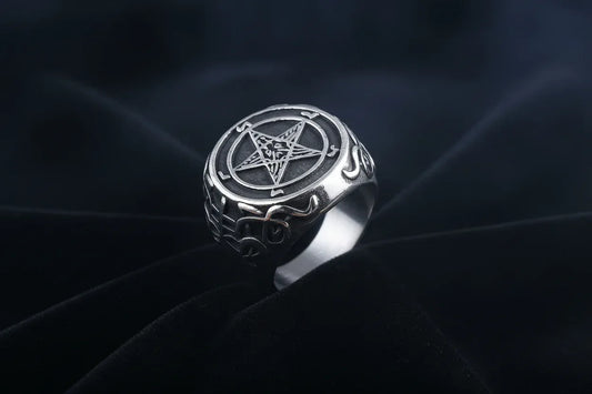 Satanic Goat Ring - Sorceress Sanctuary Silver / No. 6-Silver / No. 7-Silver / No. 8-Silver / No. 9-Silver / No. 10