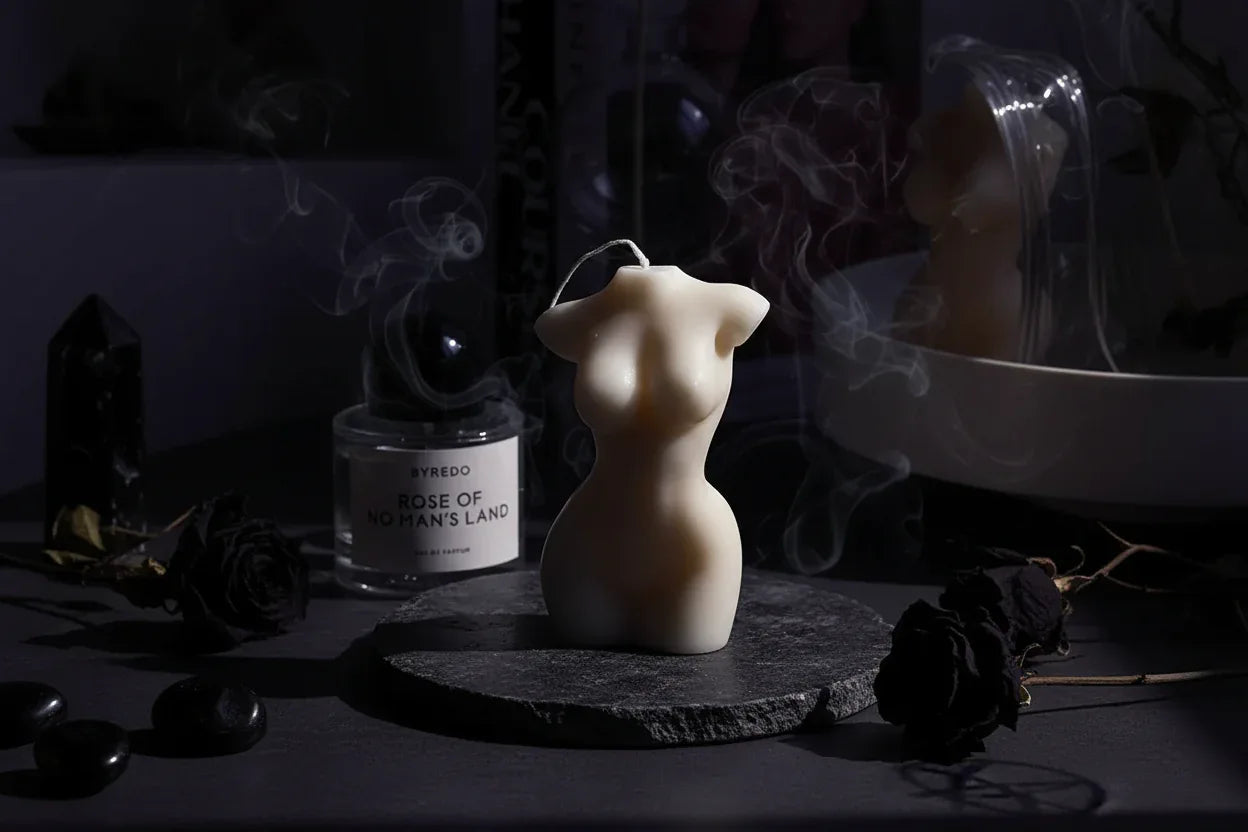 Sculpted Body Candle - Sorceress Sanctuary Brown-Ivory-Black-White