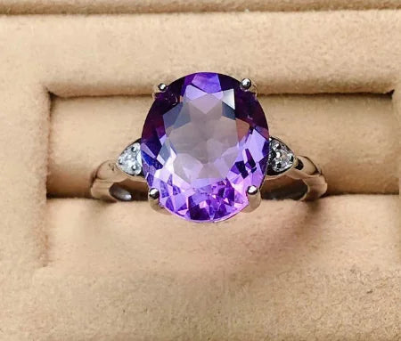 Purple Zircon Amethyst Ring
