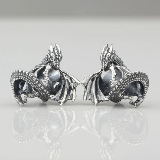 Silver Ice Dragon Bead Bracelet