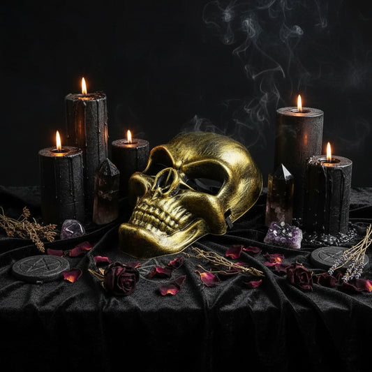 Full Face Skeleton Warrior Horror Mask - Day of the Dead Sorceress Sanctuary