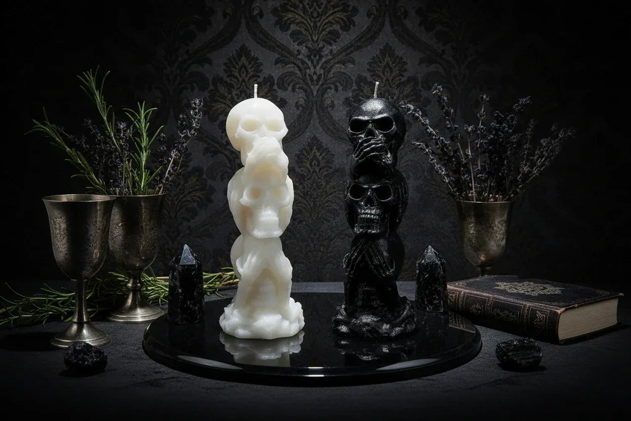 Skull Candle | 2Pcs - Sorceress Sanctuary White / 2PCS-Black / 2PCS-Gray / 2PCS