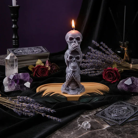 Skull Candle | 2Pcs - Sorceress Sanctuary White / 2PCS-Black / 2PCS-Gray / 2PCS