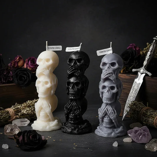 Skull Candle | 2Pcs - Sorceress Sanctuary White / 2PCS-Black / 2PCS-Gray / 2PCS