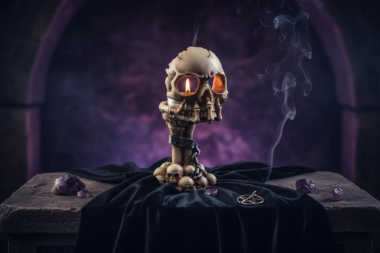 Skull Candle Holder - Sorceress Sanctuary Beige