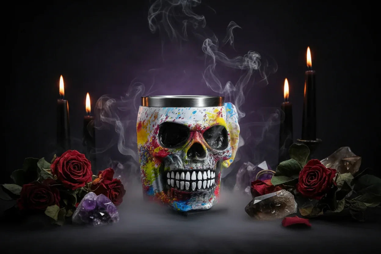 Skull Mug - Sorceress Sanctuary White-Purple-Pink