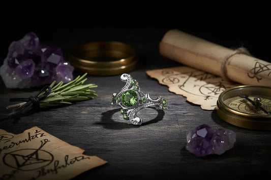 Slytherin Gem Ring - Sorceress Sanctuary White / 6-White / 7-White / 8-White / 9-White / 10