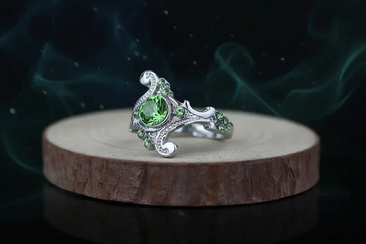 Slytherin Gem Ring - Sorceress Sanctuary White / 6-White / 7-White / 8-White / 9-White / 10