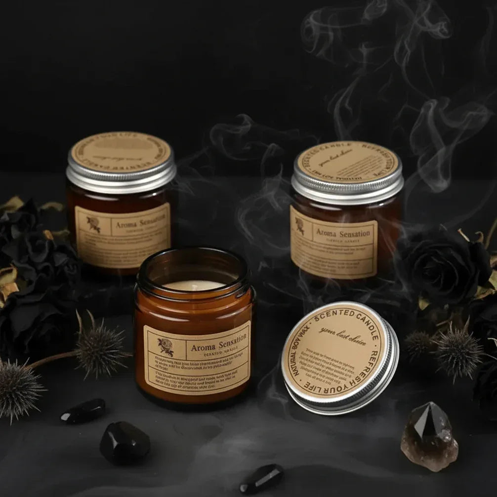 Smokeless Aromatherapy Candle - Sorceress Sanctuary Lychee White Tea-Sea Salt Salvia Officinalis-Jo Malone-Rose Sandalwood-Bamboo Green Tea
