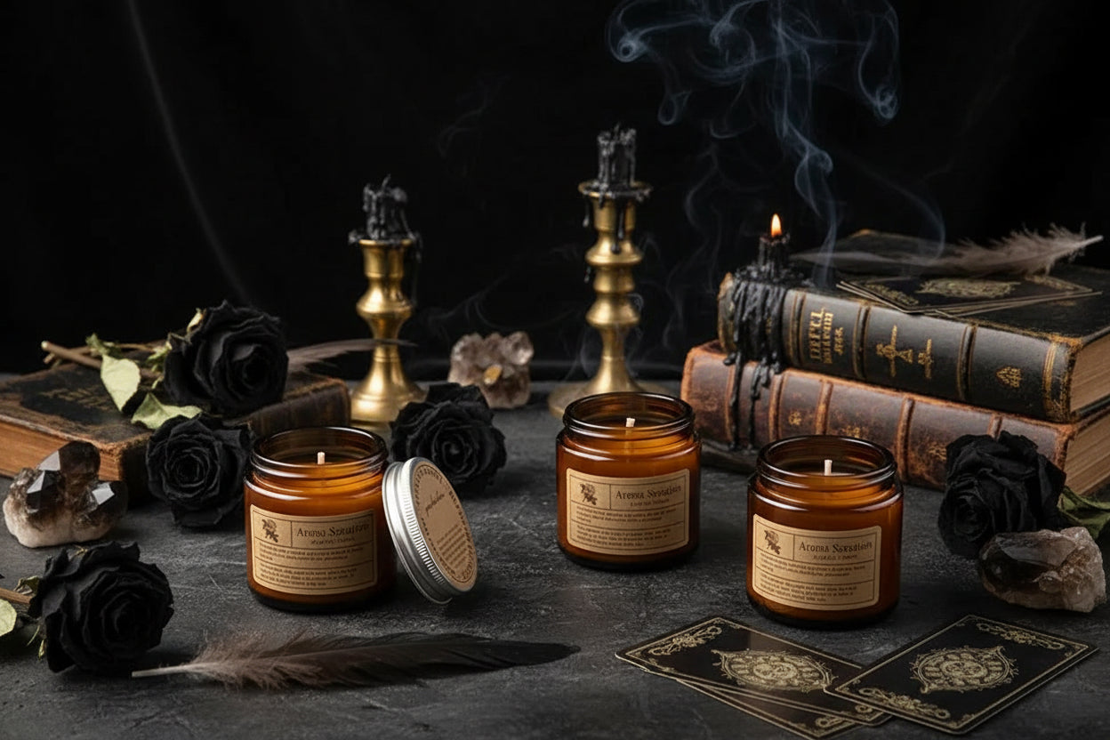 Smokeless Candles - Sorceress Sanctuary Lychee White Tea-Lavender-English Pear And Freesia-Rose Sandalwood-Bamboo Green Tea
