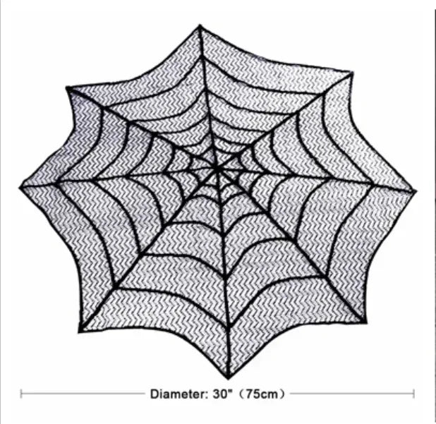 Spiderweb Tablecloth - Sorceress Sanctuary Black / 30in 75cm