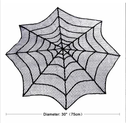 Spiderweb Tablecloth - Sorceress Sanctuary Black / 30in 75cm