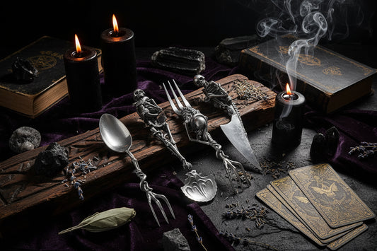 Spooky Cutlery Set - Sorceress Sanctuary Gold / Spoon-Gold / Fork-Gold / Knife-Silver / Spoon-Silver / Knife
