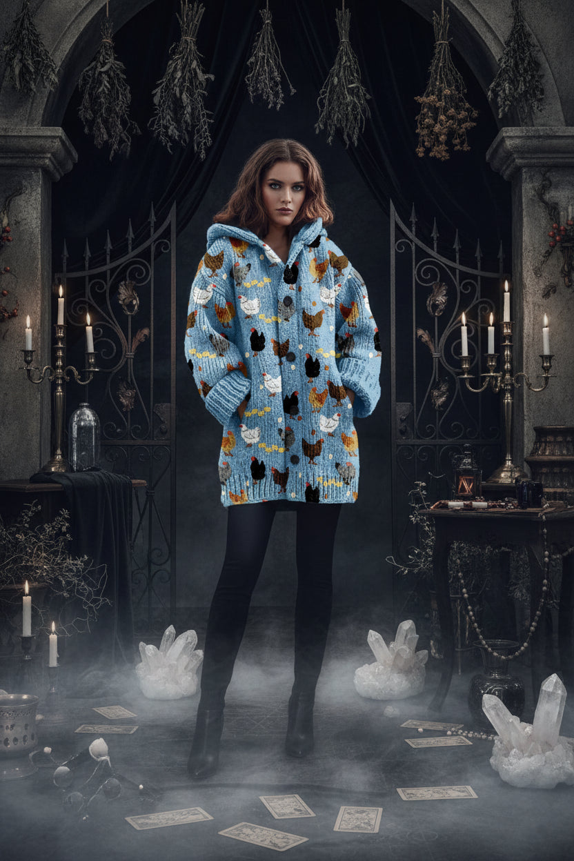 Spooky Knitted Coat - Sorceress Sanctuary White Floral & Insects / S-White Floral & Insects / M-White Floral & Insects / L-White Floral & Insects / XL-White Floral & Insects / 2XL