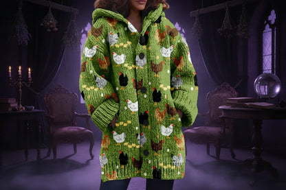 Spooky Knitted Coat - Sorceress Sanctuary White Floral & Insects / S-White Floral & Insects / M-White Floral & Insects / L-White Floral & Insects / XL-White Floral & Insects / 2XL