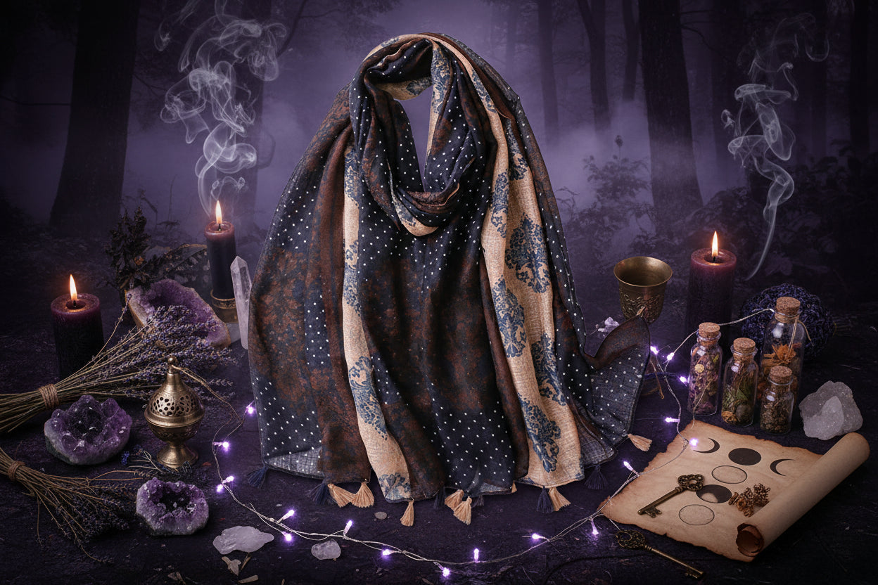Spring Leaves Silk Scarf - Sorceress Sanctuary 1PCS
