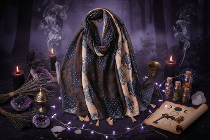 Spring Leaves Silk Scarf - Sorceress Sanctuary 1PCS