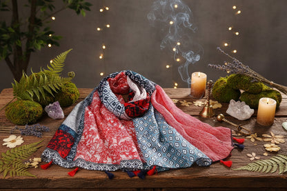 Spring Leaves Silk Scarf - Sorceress Sanctuary 1PCS