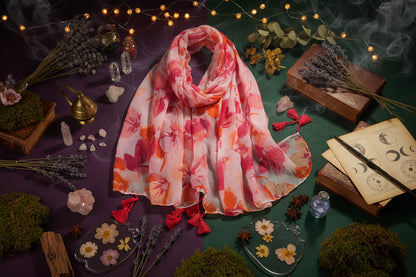 Spring Leaves Silk Scarf - Sorceress Sanctuary 1PCS