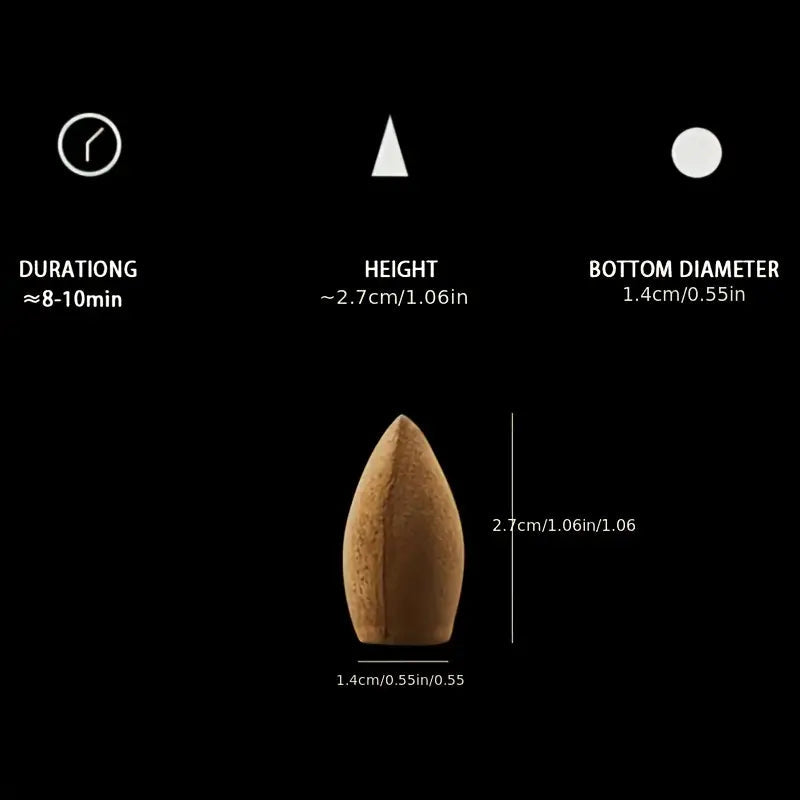 128pcs Aromatic Backflow Incense Cones for Meditation Sorceress Sanctuary