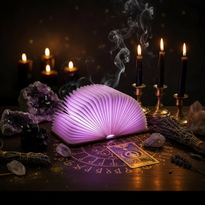 Folding LED Book Light with Colorful Rechargeable Design Sorceress Sanctuary